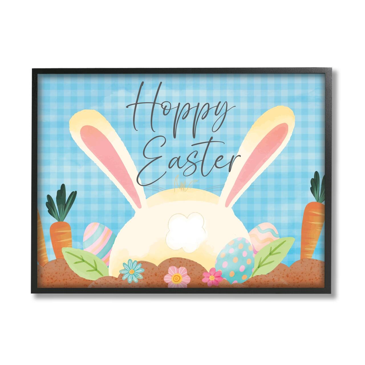 Stupell Industries Happy Easter Spring Carrot Garden Framed Giclee Art
